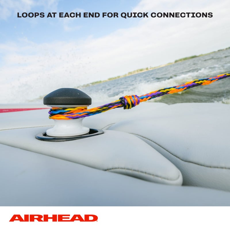 Airhead حبل سحب إيرهاد، حبل لعدد 1-4 راكب لزلاجات السحب متعددة، 9/16" - Image 3